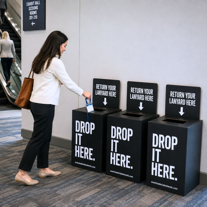 CONFERENCE BADGE and LANYARD RETURN | Return Boxes | Rental Collection