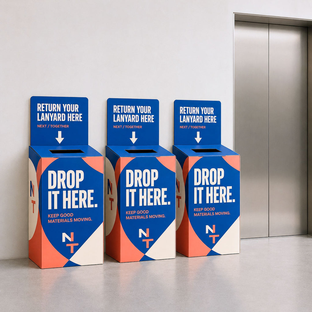 CONFERENCE BADGE and LANYARD RETURN | Return Boxes | Custom Branded Collection