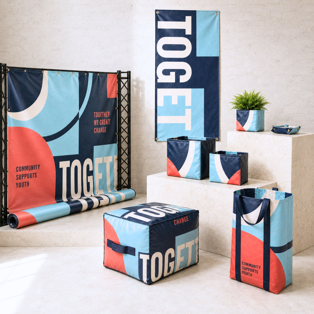 CSR PRODUCT | Upcycled Vinyl Banners | Youth | Storage Boxes